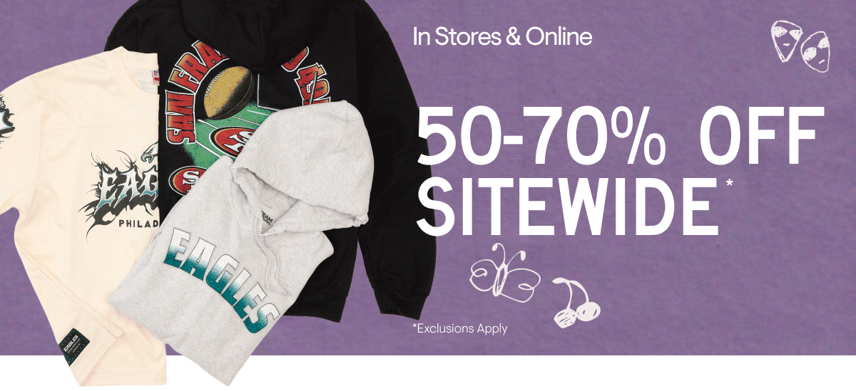 50-70% off Sitewide
