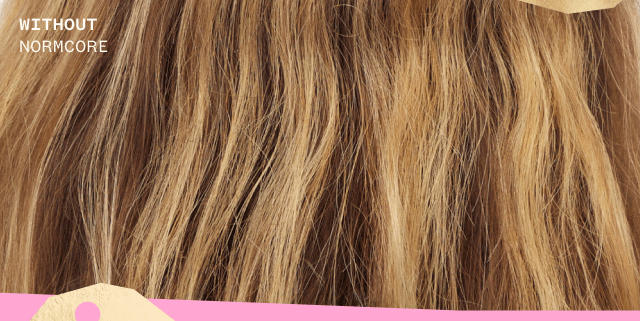 before and after using normcore shampoo and conditioner