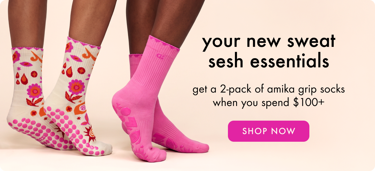 get a 2-pack of amika grip socks with orders $100+