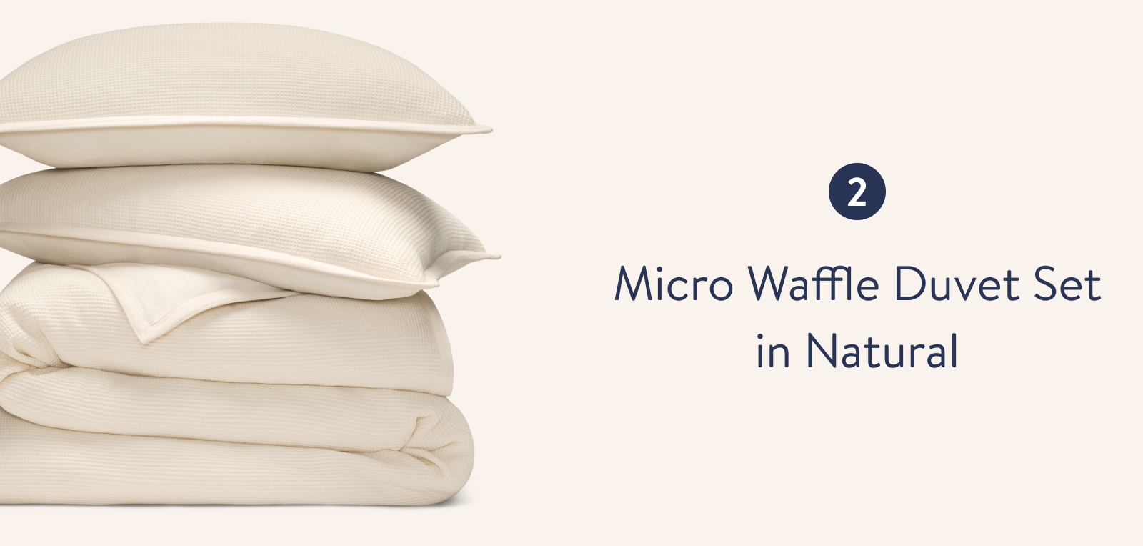 Micro waffle duvet set in natual 