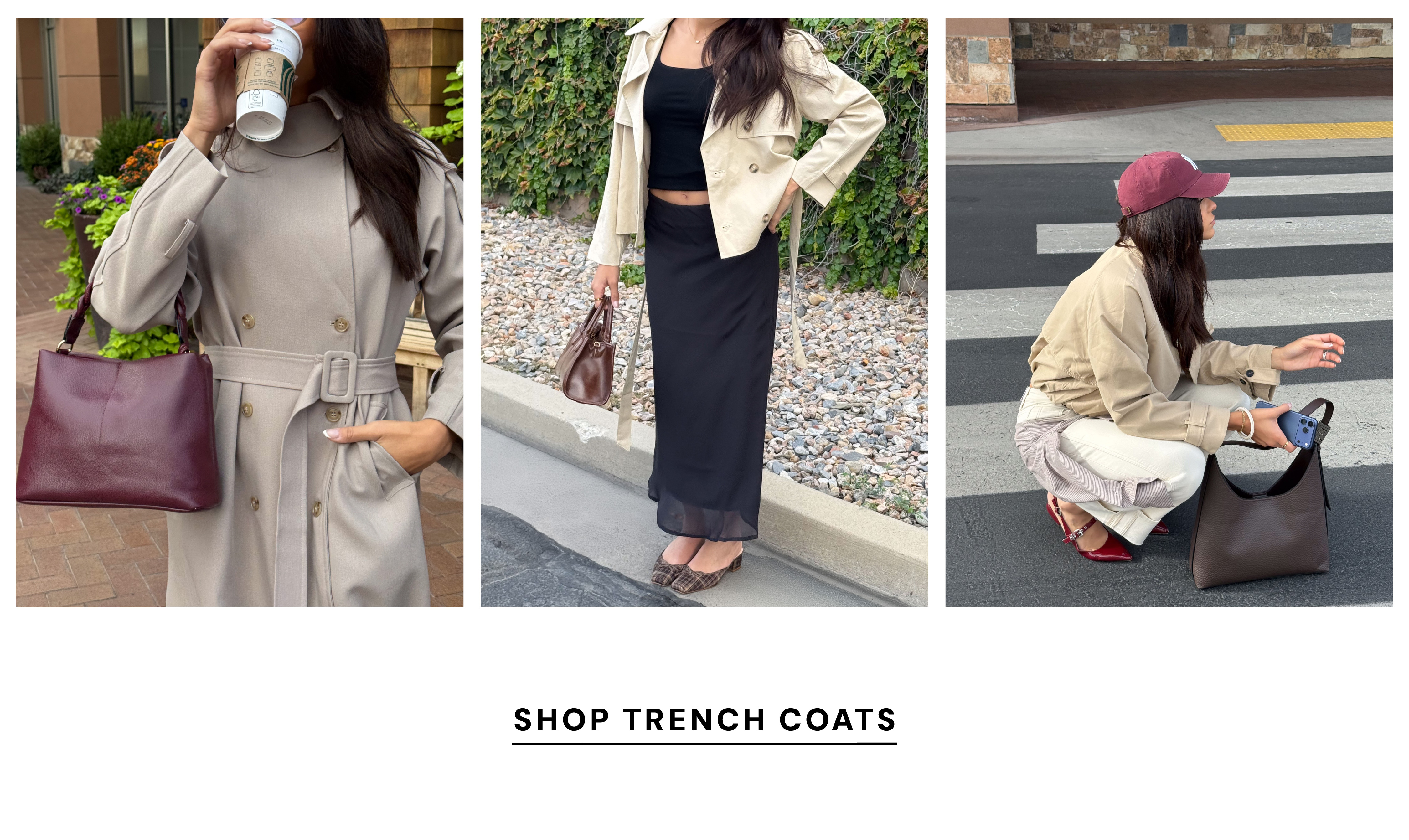 burgundy and khaki
