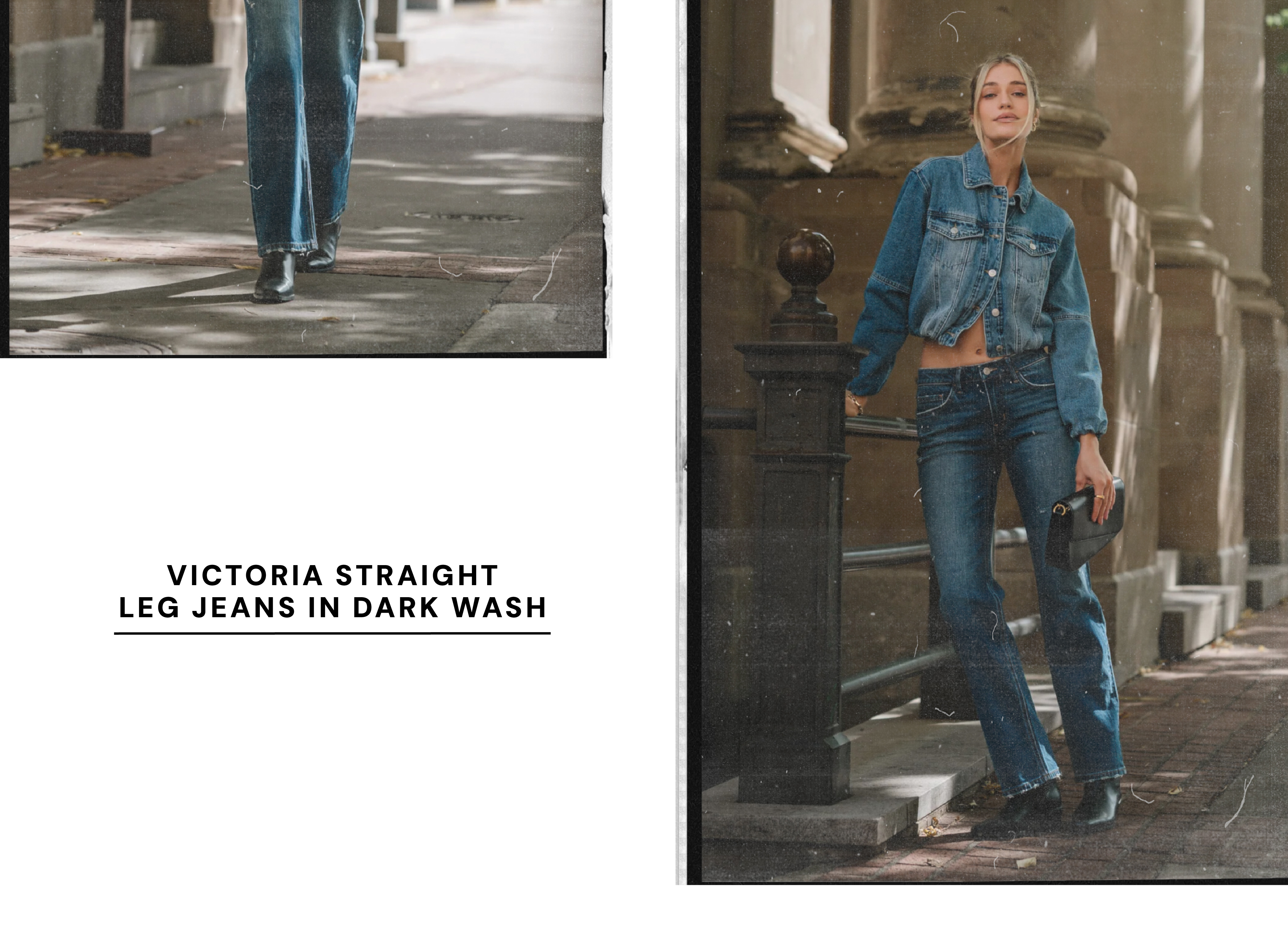victoria straight leg jeans in dark wash