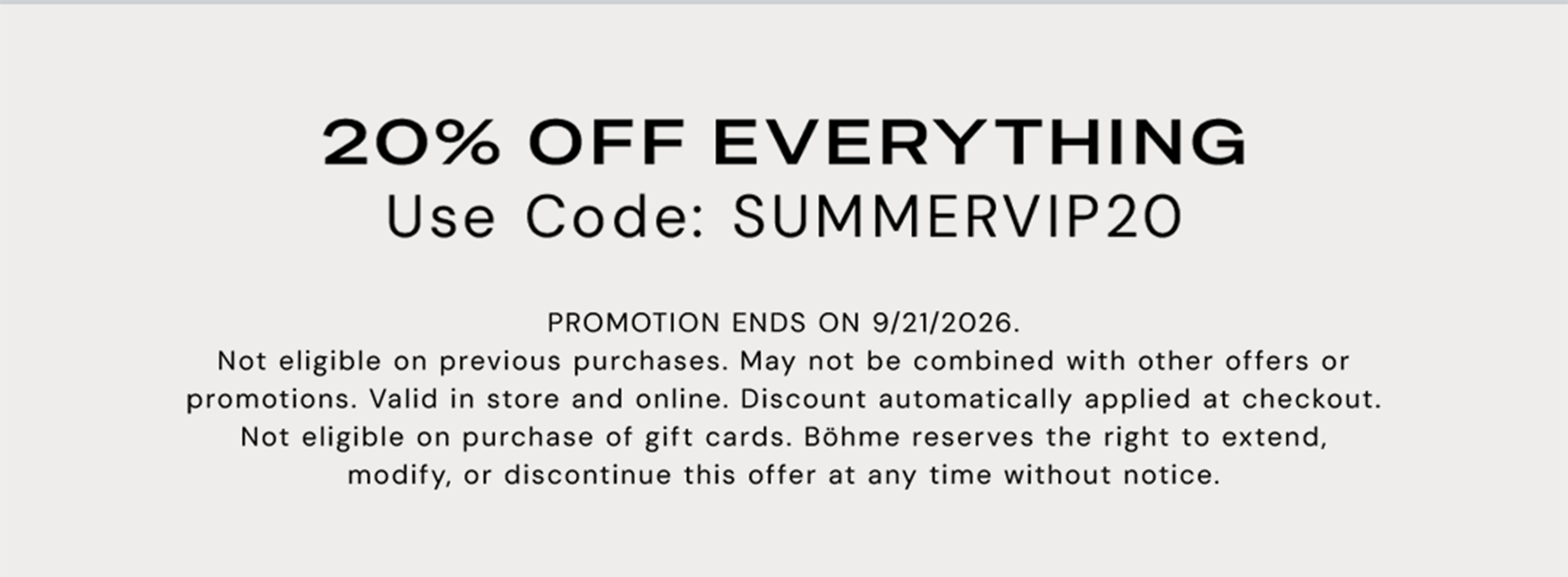 20% Off Everything | Use code: SUMMERVIP20