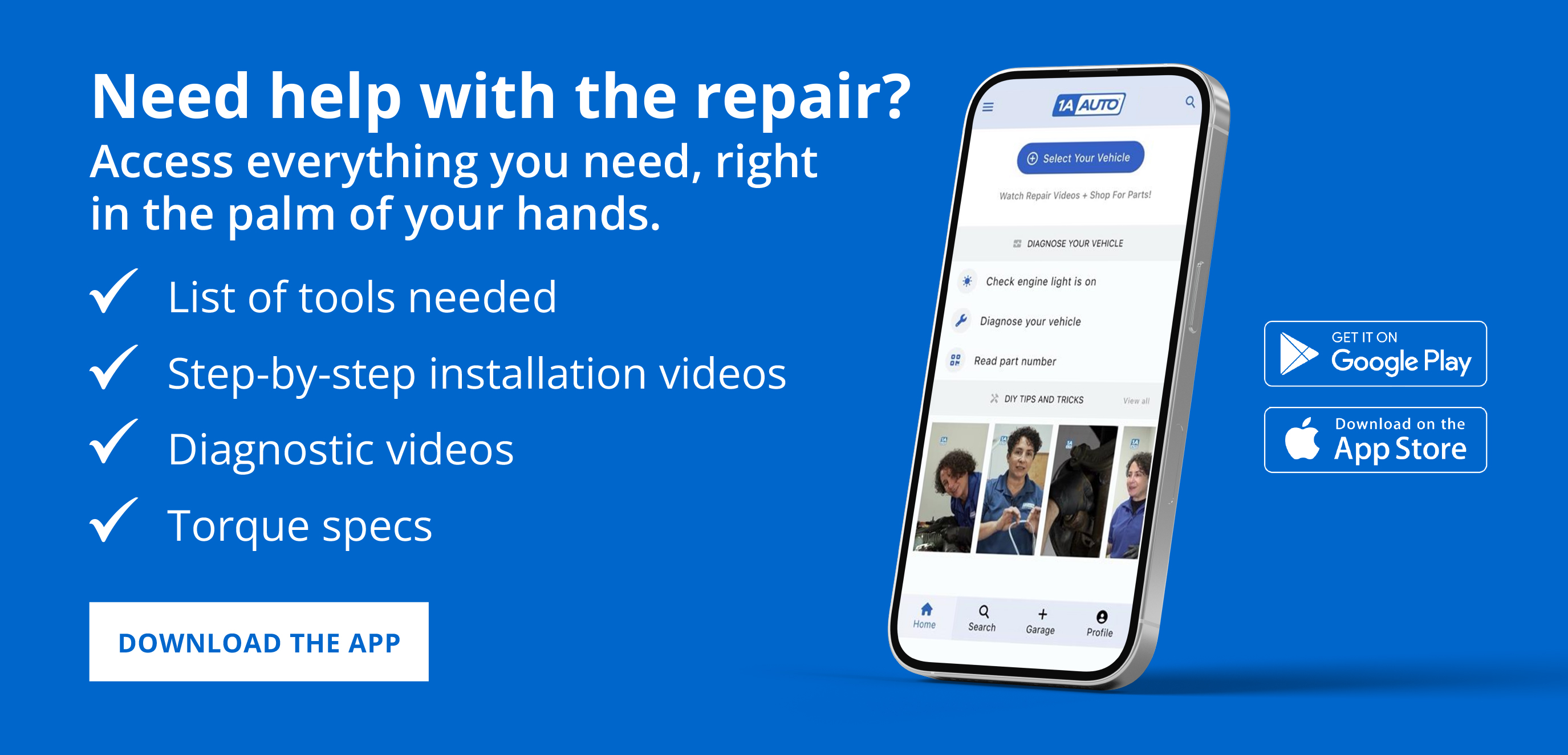 Need help with the repair? Access everything you need, right in the palm of your hands. Download the app.
