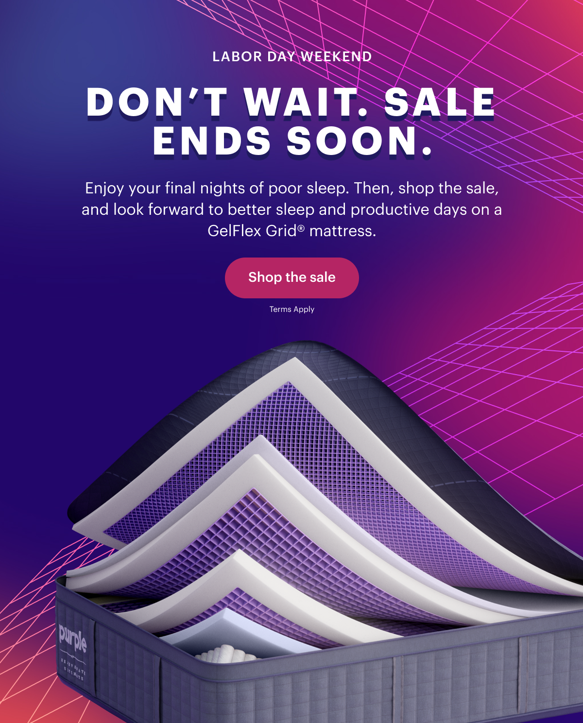 Don't wait sale ends soon