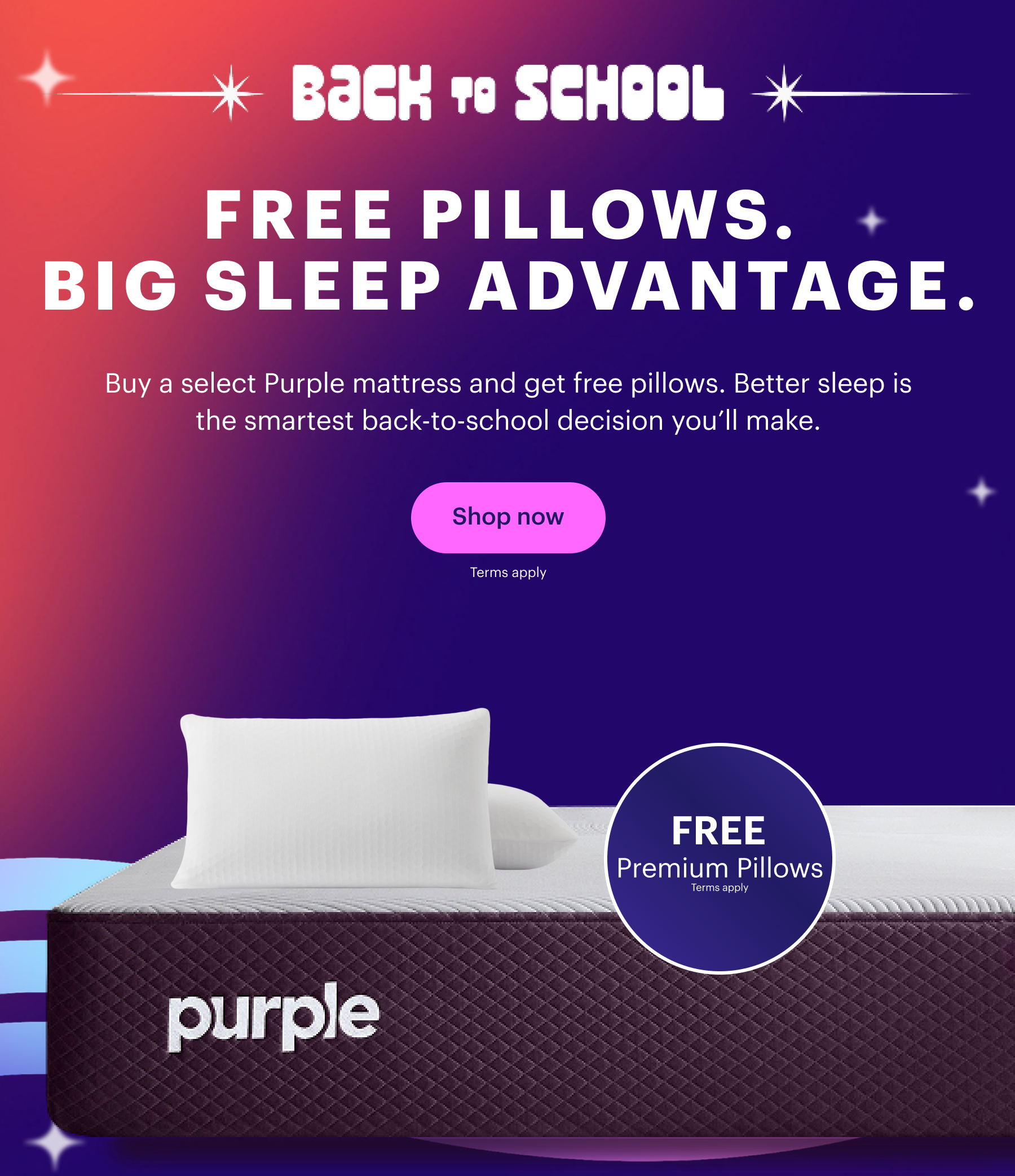 Two free pillows.  Big sleep advantage.