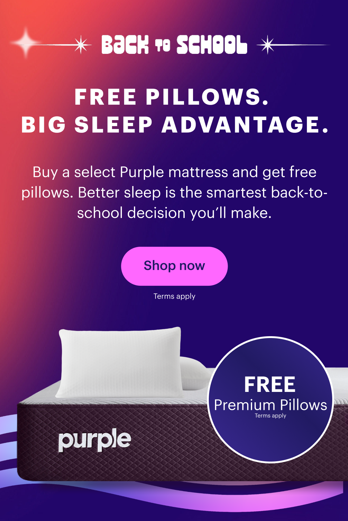 Two free pillows.  Big sleep advantage.