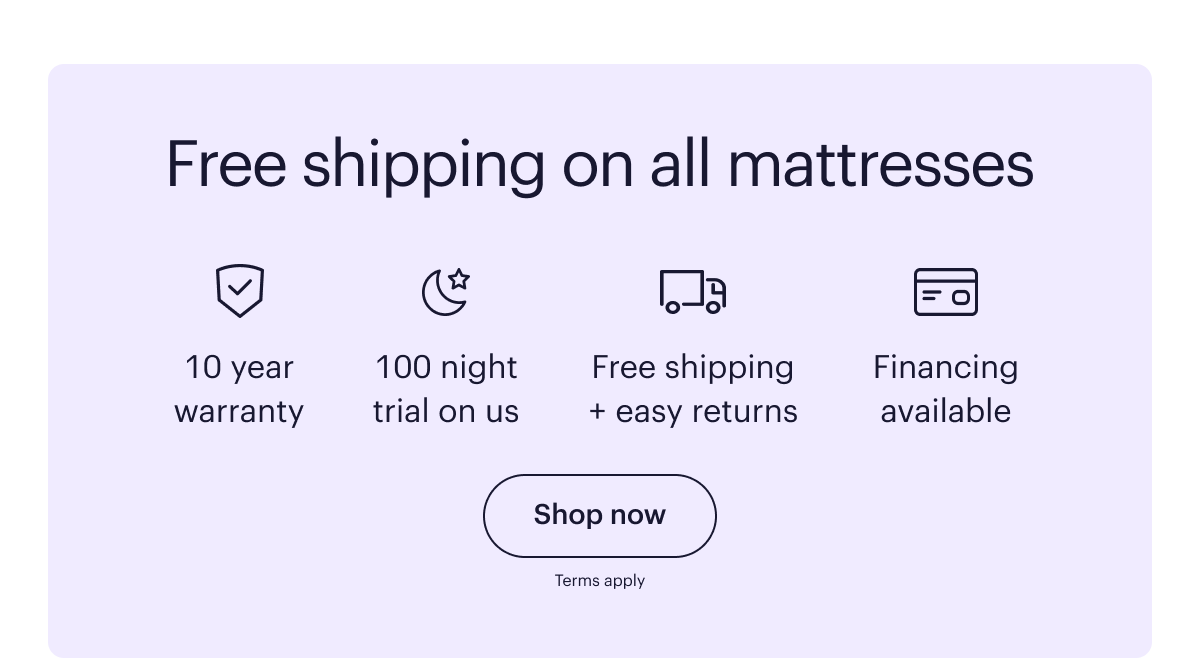 Free shipping on all mattresses