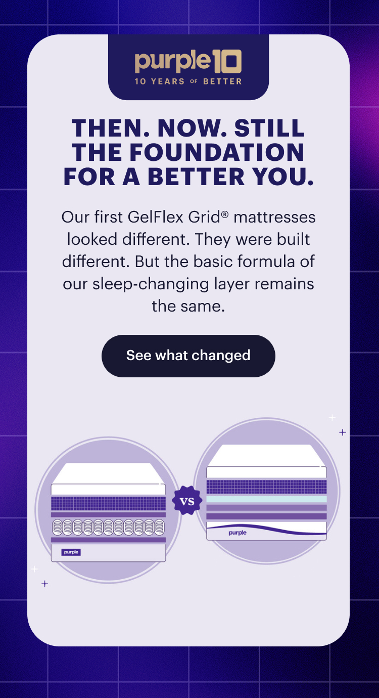 Then. Now. Still the foundation for a better you. | Our first GelFlex Grid® mattresses looked different. They were built different. But the basic formula of our sleep-changing layer remains the same. | See what changed