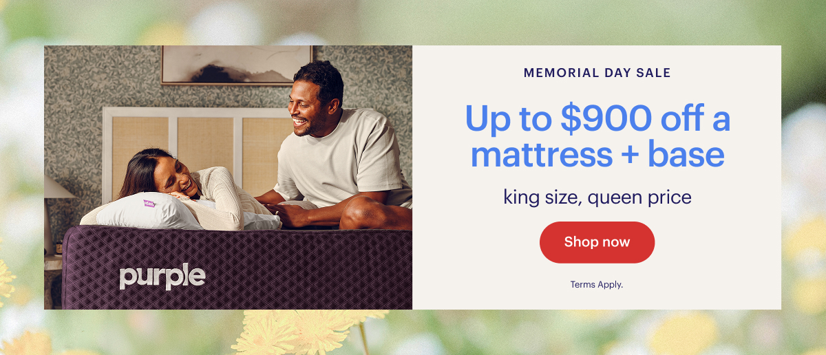 MEMORIAL DAY SALE | Up to $900 off a mattress + base | king size, queen price | Shop now | Terms Apply.