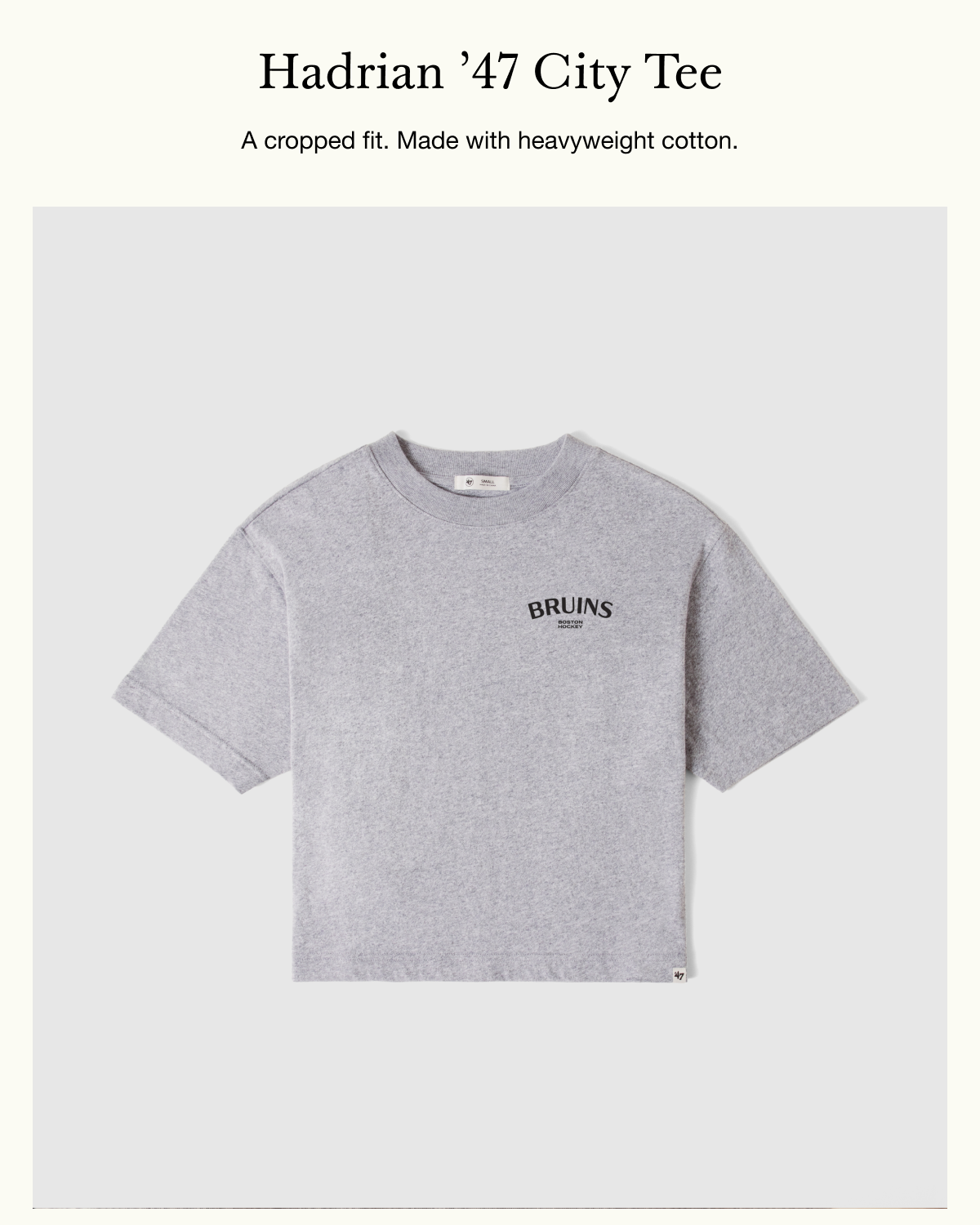Hadrian ’47 City Tee - A cropped fit. Made with heavyweight cotton. 