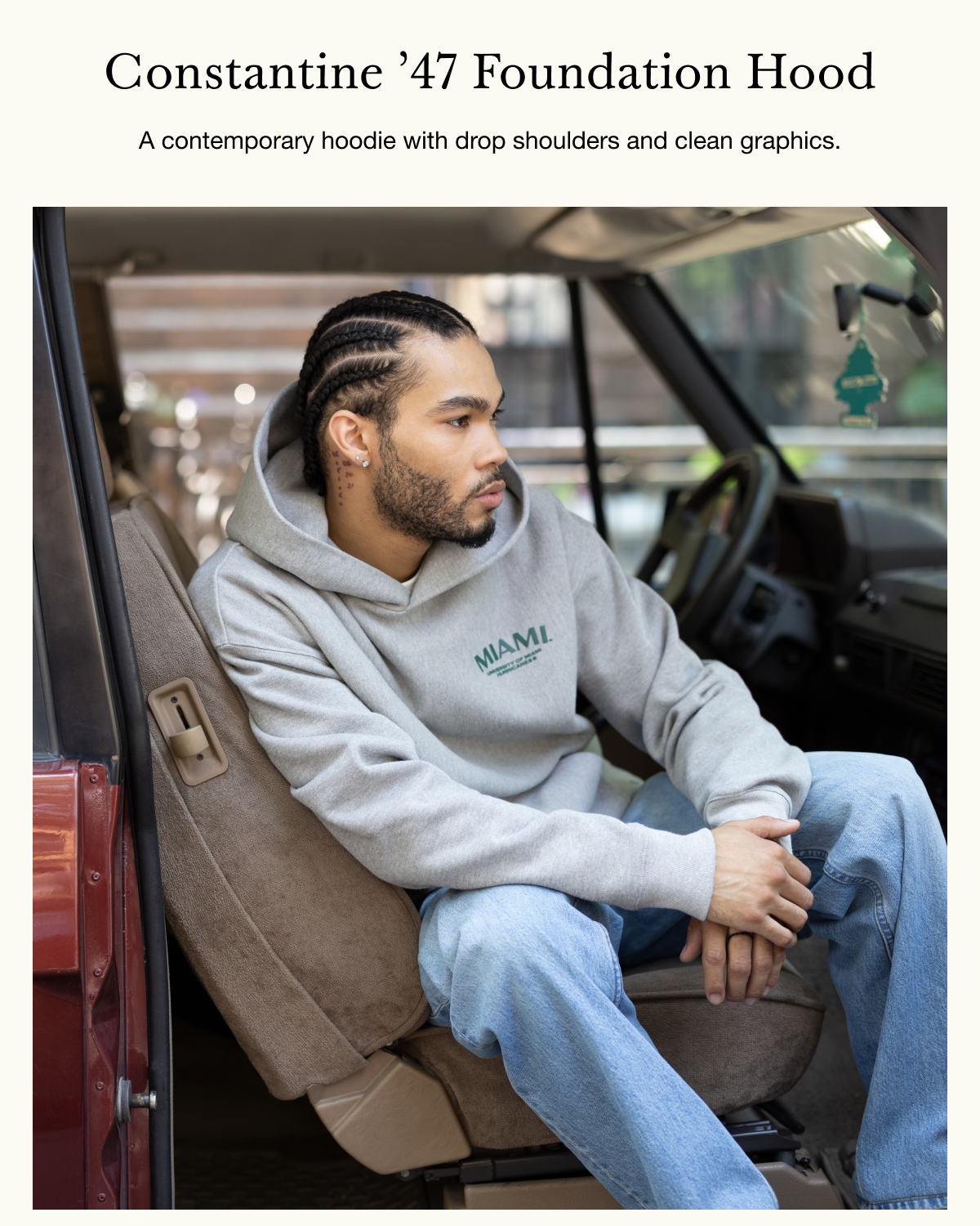 Constantine ’47 Foundation Hood - A contemporary hoodie with drop shoulders and clean graphics. 