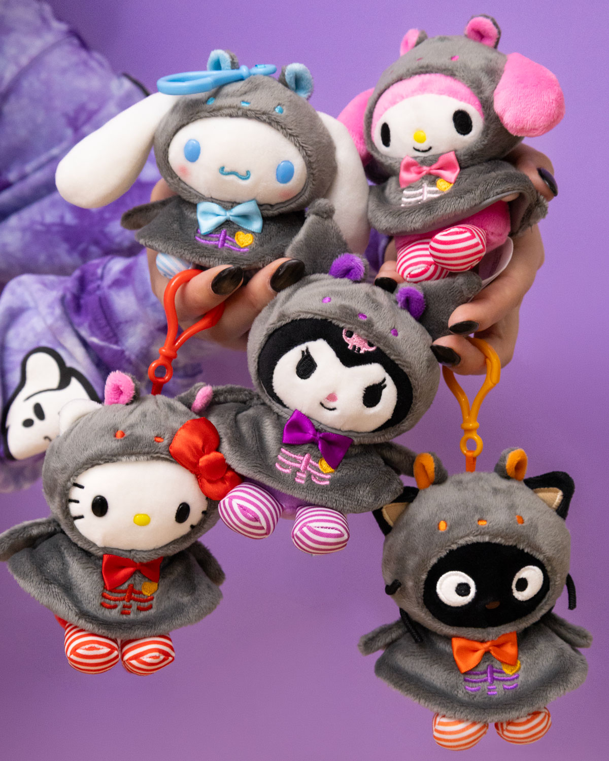Hello Kitty & Friends Halloween Bat Plush Keychain