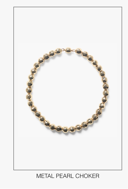 WeWoreWhat Holiday 2025 Collection Metal Pearl Choker