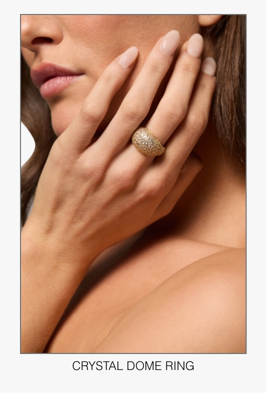 WeWoreWhat Holiday 2025 Collection Crystal Dome Ring