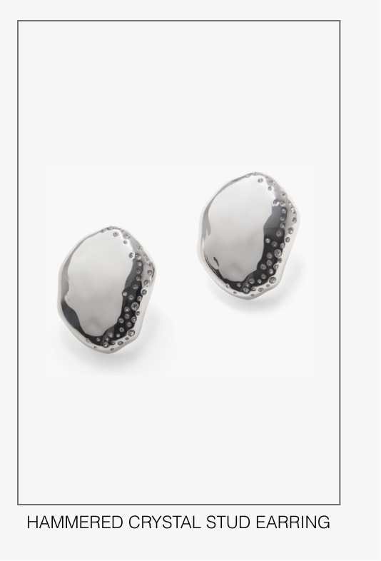 WeWoreWhat Holiday 2025 Collection Hammered Crystal Stud Earring