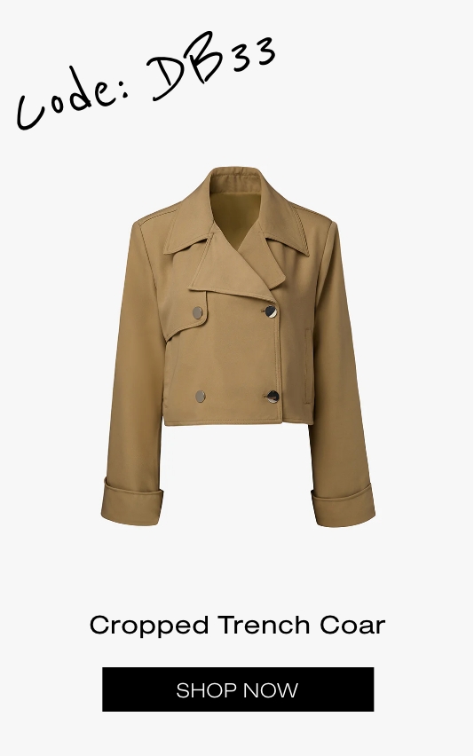 WeWoreWhat Birthday Sale with Code DB33 Cropped Trench Coat