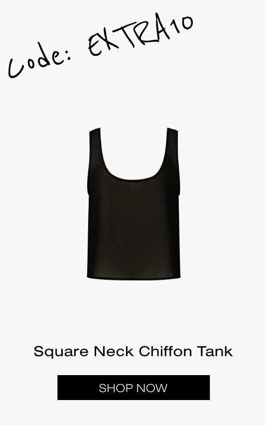 WeWoreWhat Sample Sale Extended Square Neck Chiffon Tank