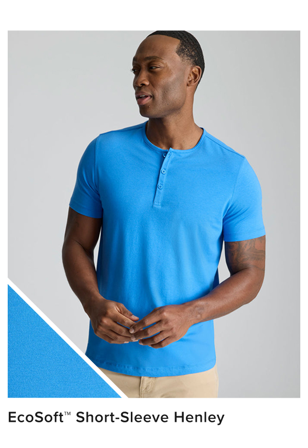Shop Ecosoft Short-Sleeve Henley Shop Ecosoft Short-Sleeve Henley