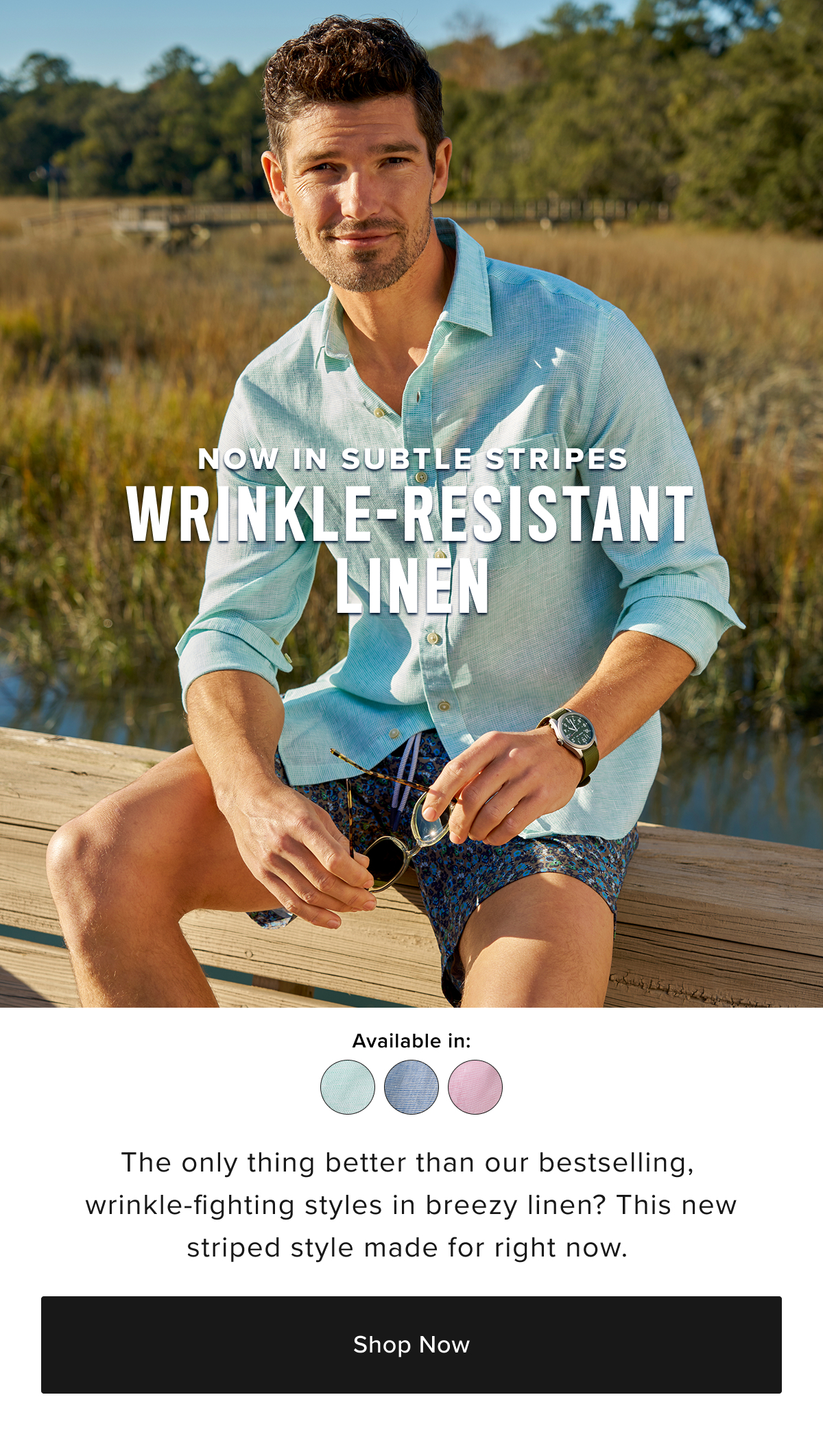 Now in new stripes: wrinkle-resistant linen