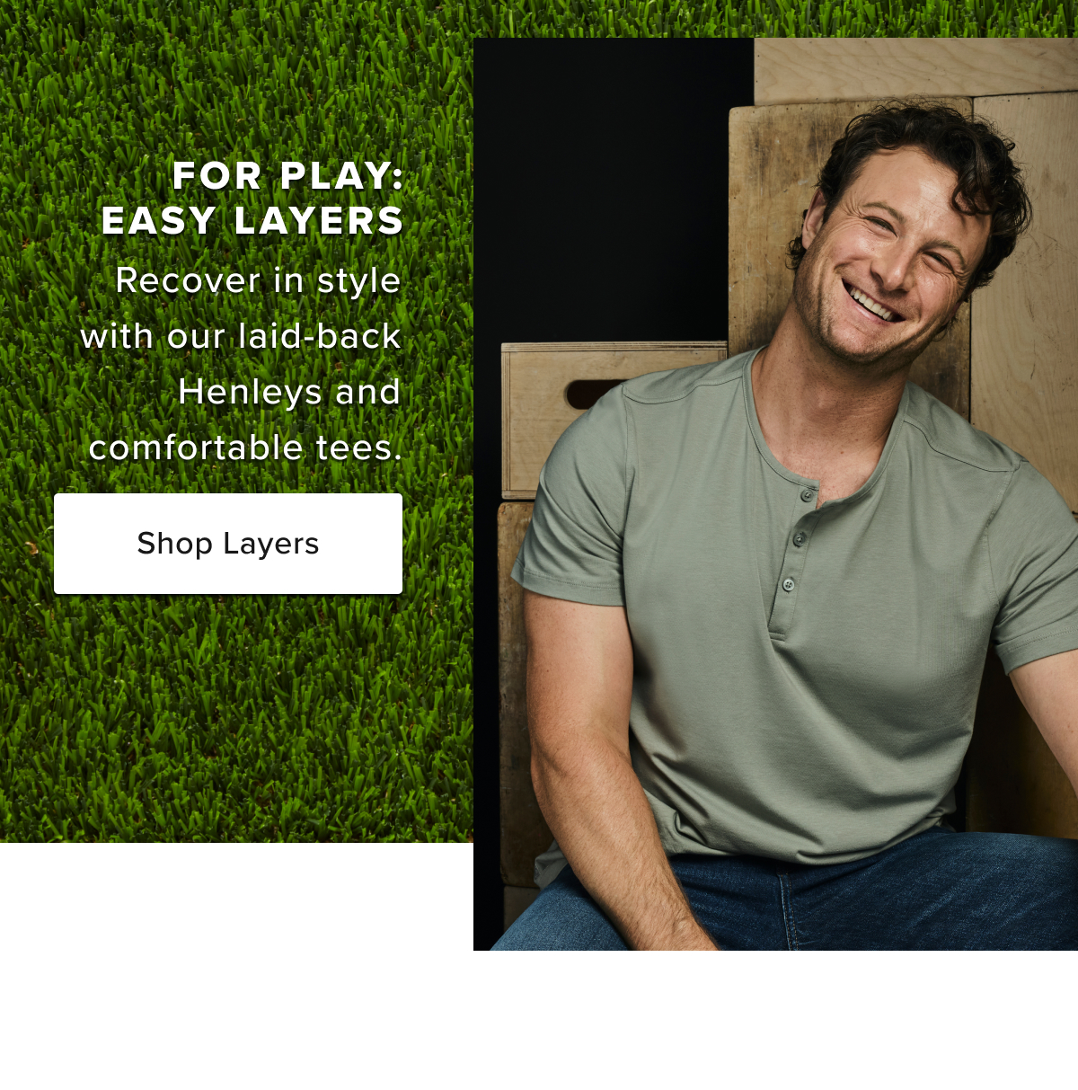 Shop Comfortable Quarter-Zips and laid-back Henleys  to recover in style