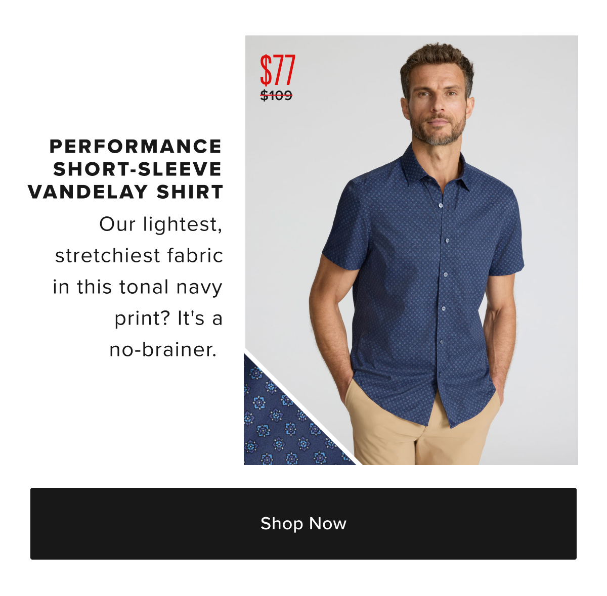 $70 Wrinkle-Free Short-Sleeve Vandelay Shirt