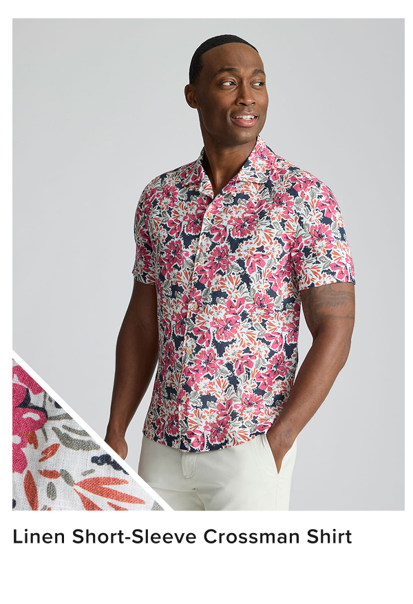 Linen Short-Sleeve Crossman Shirt