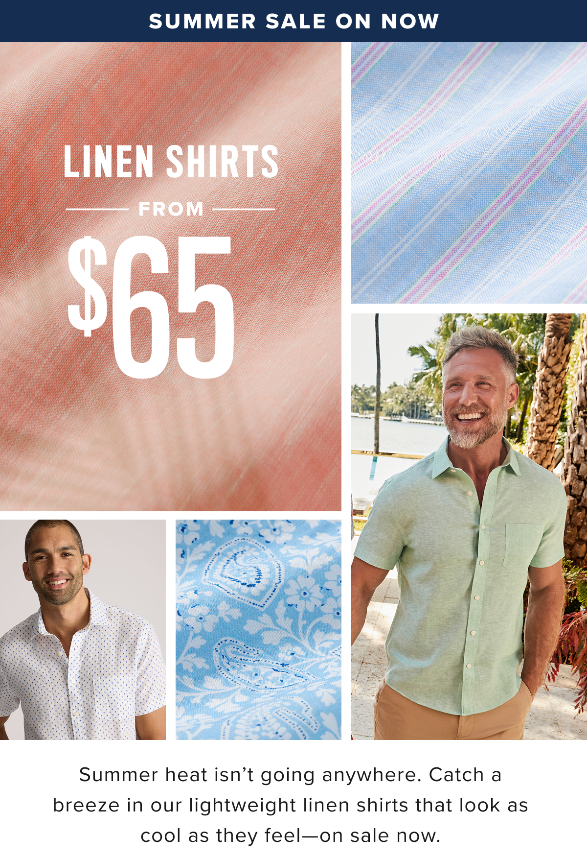 The UNTUCKit Summer Sale starts now! Shop Linen Shirts starting at $65 in all sizes and bestselling pants and shorts starting at $45!