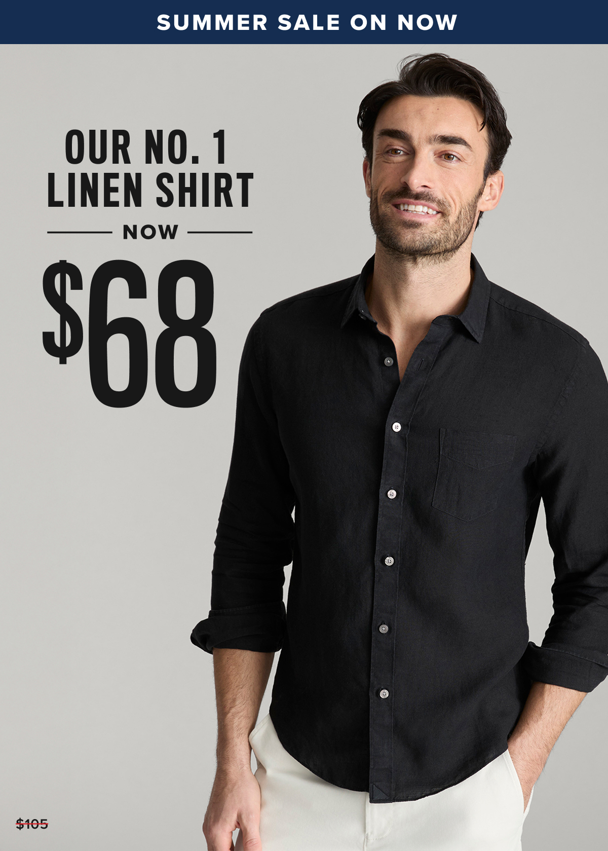 When the temperature starts to rise, you need a sharp short-sleeve shirt to look and feel cool. That's where the classic Short-Sleeve Coufran Shirt comes in. Made from 100% breathable cotton, this solid black shirt is an essential warm-weather style that's perfect for beating the heat. Featuring an easy Stay-Put Collar, our signature black sail, and that just-right untucked length, this shirt can effortlessly dress up or down for any occasion.