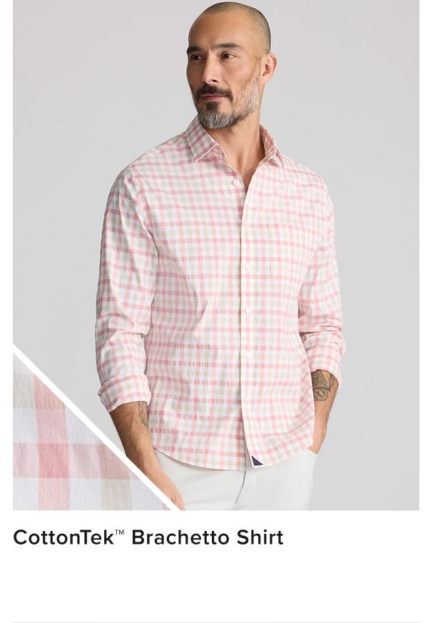 Model is wearing CottonTek Brachetto Shirt