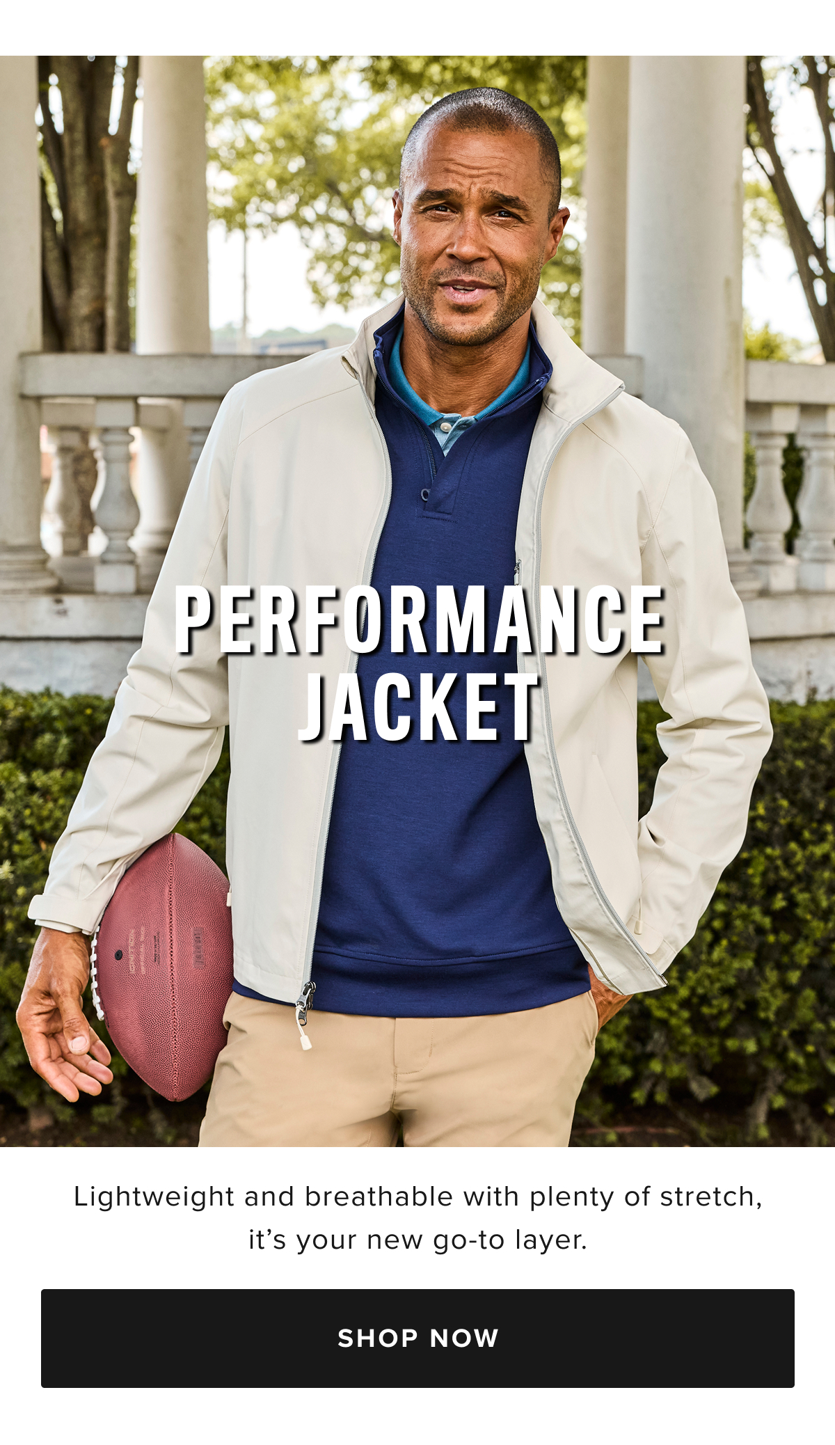 When the weather starts to turn cloudy this season, reach for a jacket that will keep you comfortable without the bulk. This lightweight tech jacket features a smart, streamlined construction that stands out from the rest, plus a water-resistant exterior to keep you dry when the day turns cloudy. Wear it over your favorite untucked button-downs with our do-it-all Traveler Tech Pants for a stylish way to stay cozy. When the weather starts to turn cloudy this season, reach for a jacket that will keep you comfortable without the bulk. This lightweight tech jacket features a smart, streamlined construction that stands out from the rest, plus a water-resistant exterior to keep you dry when the day turns cloudy. Wear it over your favorite untucked button-downs with our do-it-all Traveler Tech Pants for a stylish way to stay cozy.
