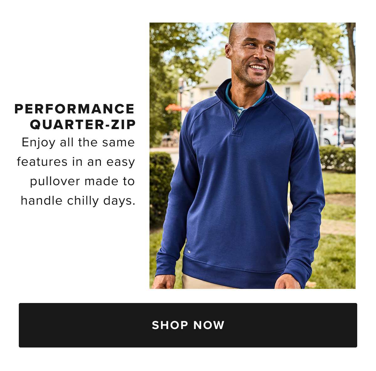 Get ready for fall with our hardest-working quarter-zip ever. We reinvented this classic pullover sweater with our top Performance benefits—sweat-wicking fabric with tons of stretch—to make the ultimate style for your busy autumn schedule. It’s warm, yet lightweight enough to wear over an Ultrasoft Tee on a cool day. When colder weather comes around, just wear it over your favorite UNTUCKit button-down for an effortlessly polished look. Get ready for fall with our hardest-working quarter-zip ever. We reinvented this classic pullover sweater with our top Performance benefits—sweat-wicking fabric with tons of stretch—to make the ultimate style for your busy autumn schedule. It’s warm, yet lightweight enough to wear over an Ultrasoft Tee on a cool day. When colder weather comes around, just wear it over your favorite UNTUCKit button-down for an effortlessly polished look.