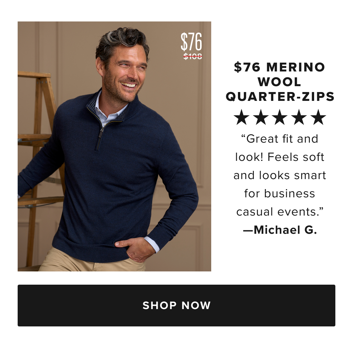 $81 Merino Wool Quarter-Zips