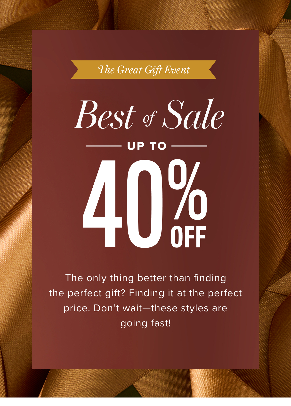 Best of Sale: Up to 40% Off Best of Sale: Up to 40% Off