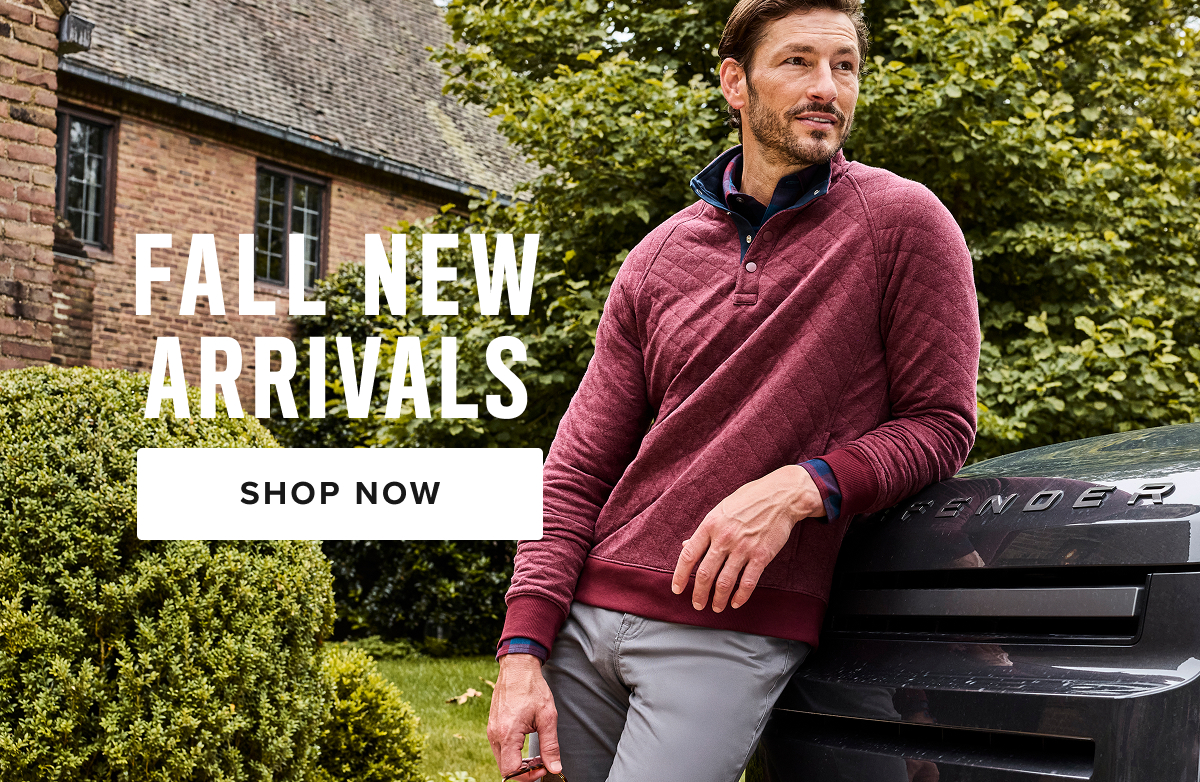 Discover our latest new arrivals featuring the season’s top styles, button-down shirts, casual tops, and fresh prints, all designed for the modern man. Whether you're updating your wardrobe for the season or looking for the perfect outfit, our men’s clothing collection has everything you need. Explore our high-quality sport coats, lightweight jackets, and comfortable sweaters & sweatshirts that are perfect for layering. Stay stylish and comfortable with a range of pants, chinos, shorts, and khaki pants for every occasion. Complete your look with our footwear options, including leather lace-up shoes and casual flip flops, along with essential accessories like socks, belts, hats, and scarves. Shop our new arrivals for men today and refresh your wardrobe with the hottest styles of the season. Discover our latest new arrivals featuring the season’s top styles, button-down shirts, casual tops, and fresh prints, all designed for the modern man. Whether you're updating your wardrobe for the season or looking for the perfect outfit, our men’s clothing collection has everything you need. Explore our high-quality sport coats, lightweight jackets, and comfortable sweaters & sweatshirts that are perfect for layering. Stay stylish and comfortable with a range of pants, chinos, shorts, and khaki pants for every occasion. Complete your look with our footwear options, including leather lace-up shoes and casual flip flops, along with essential accessories like socks, belts, hats, and scarves. Shop our new arrivals for men today and refresh your wardrobe with the hottest styles of the season.