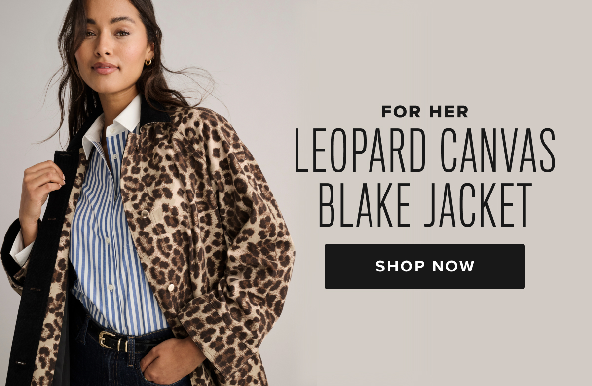 Unleash your wild side with the ultra-chic Blake Jacket. The comfortable cotton canvas fabric, eye-catching leopard print, and lightweight construction will have you looking fabulous and festive this season. Even better—we added corduroy accents at the cuff and collar for an extra dose of cozy. It's sure to be your most fun layer this Fall season.