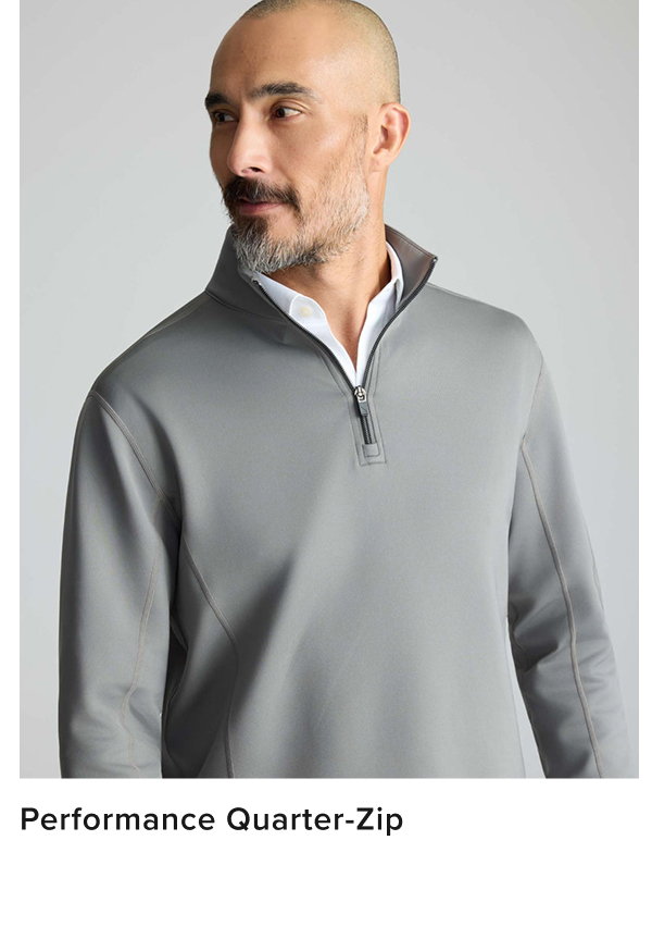 Get ready for fall with our hardest-working quarter-zip ever. We reinvented this classic pullover sweater with our top Performance benefits—sweat-wicking fabric with tons of stretch—to make the ultimate style for your busy autumn schedule.  It's warm, yet lightweight enough to wear over an Ultrasoft Tee on a cool day. When colder weather comes around, just wear it over your favorite UNTUCKit button-down for an effortlessly polished look.