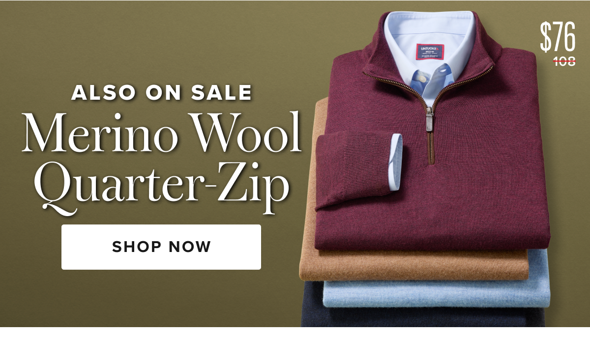 Also on sale $76 merino wool quarter-zip Also on sale $76 merino wool quarter-zip