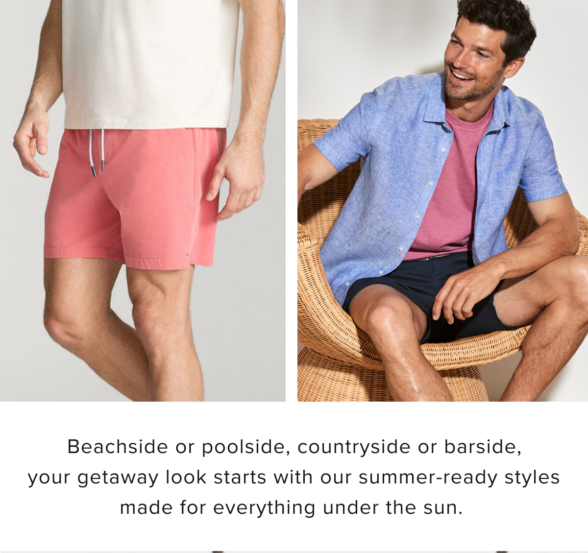 Whether you're off on a weekend adventure or a tropical retreat, our men's linen shirts and casual dress shirts are perfect for those breezy days. Don’t forget the versatile chino pants for men and khaki pants for a laid-back yet refined look. From men's short-sleeve button-downs to classic long-sleeve untucked shirts for men, our getaway collection will have you ready for anything.