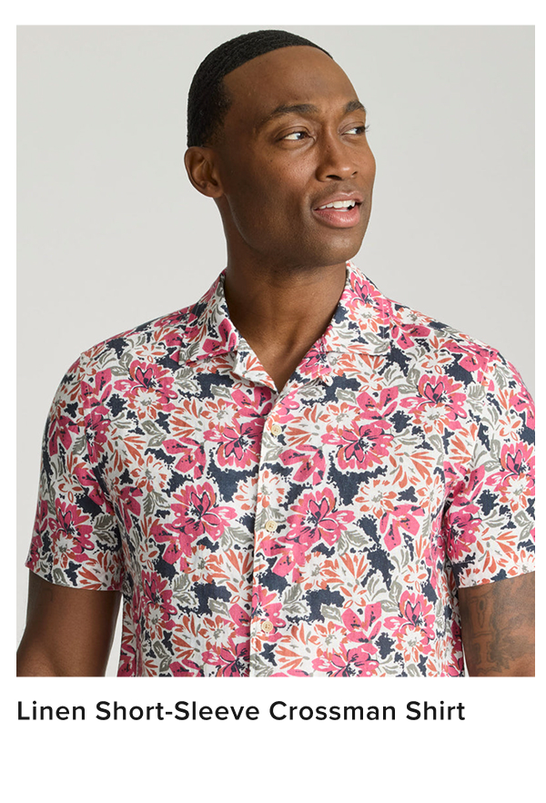 Linen Short-Sleeve Crossman Shirt