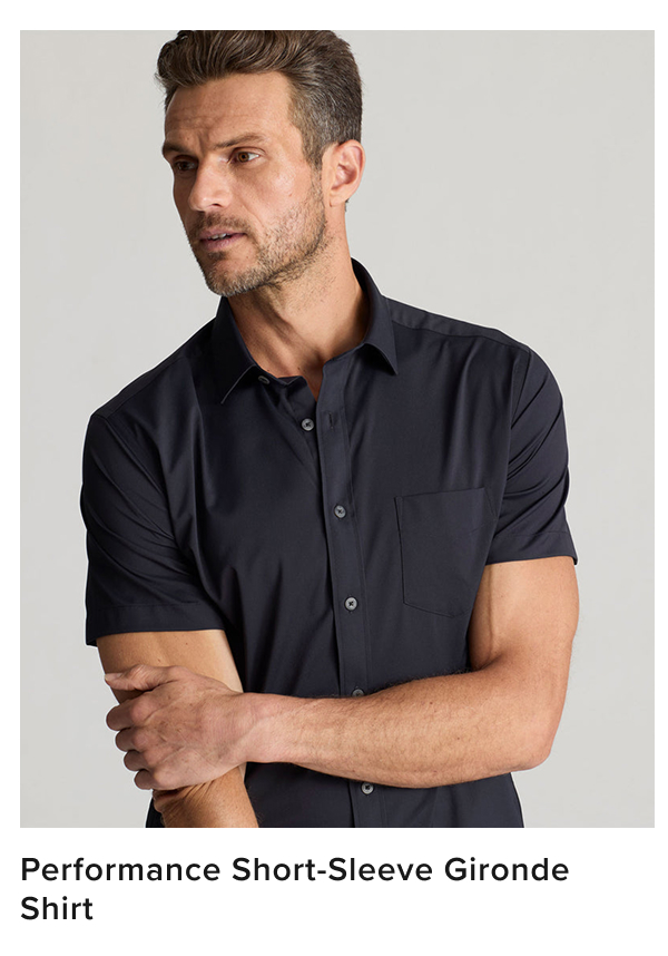 Performance Short-Sleeve Gironde Shirt in Black