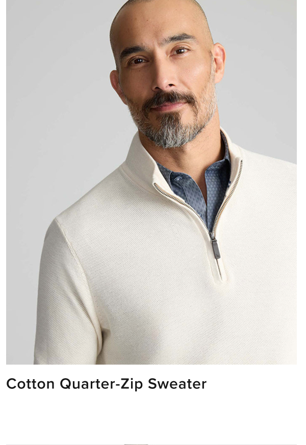 Cotton Quarter-Zip Sweater Cotton Quarter-Zip Sweater