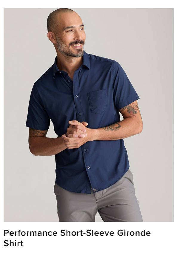 Performance Short-Sleeve Gironde Shirt in Navy