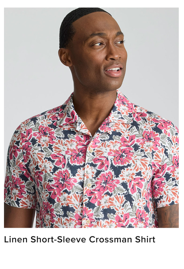 Linen Short-Sleeve Crossman Shirt