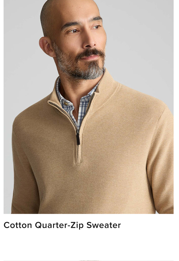 Cotton Quarter-Zip Sweater Cotton Quarter-Zip Sweater