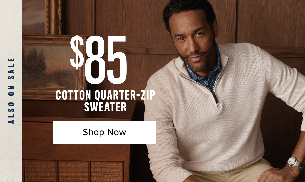 Also on Sale- $85 Cotton Quarter-Zip Sweater