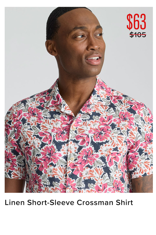 Shop Linen Short-Sleeve Crossman Shirt