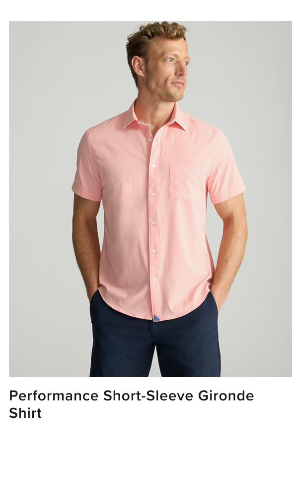 Performance Short-Sleeve Gironde Shirt in Pink