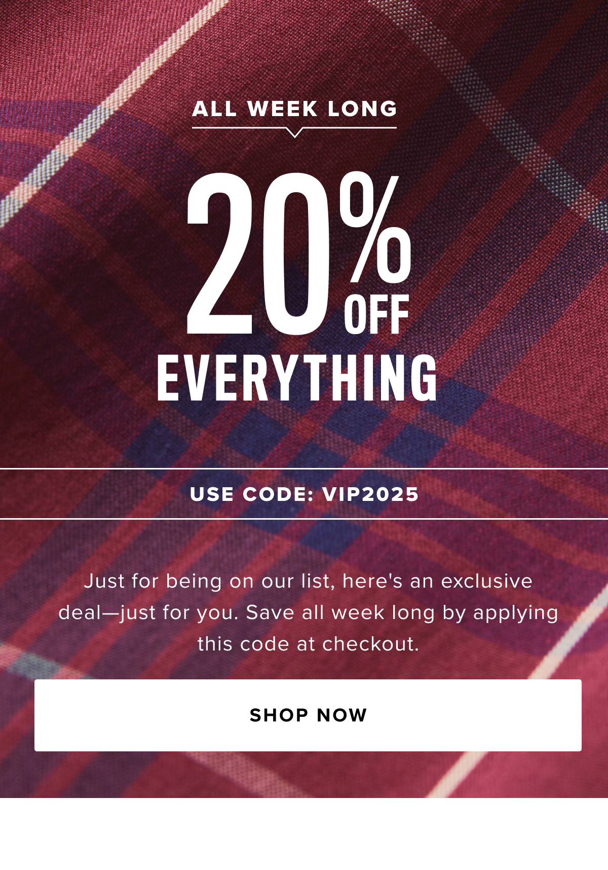 20% Off Everything