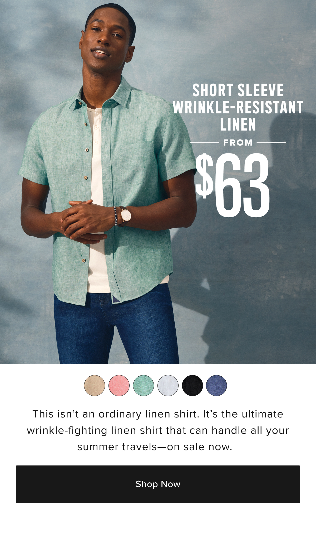 Short Sleeve Wrinkle-Resistant Linen From $63